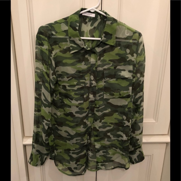 Equipment Tops - Silk camo blouse
